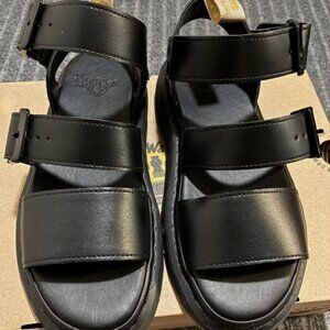 UNISEX-ADULT GRYPHON DR MARTIN SANDAL SIZE: MEN 5 WOMEN 6 BLACK NIB